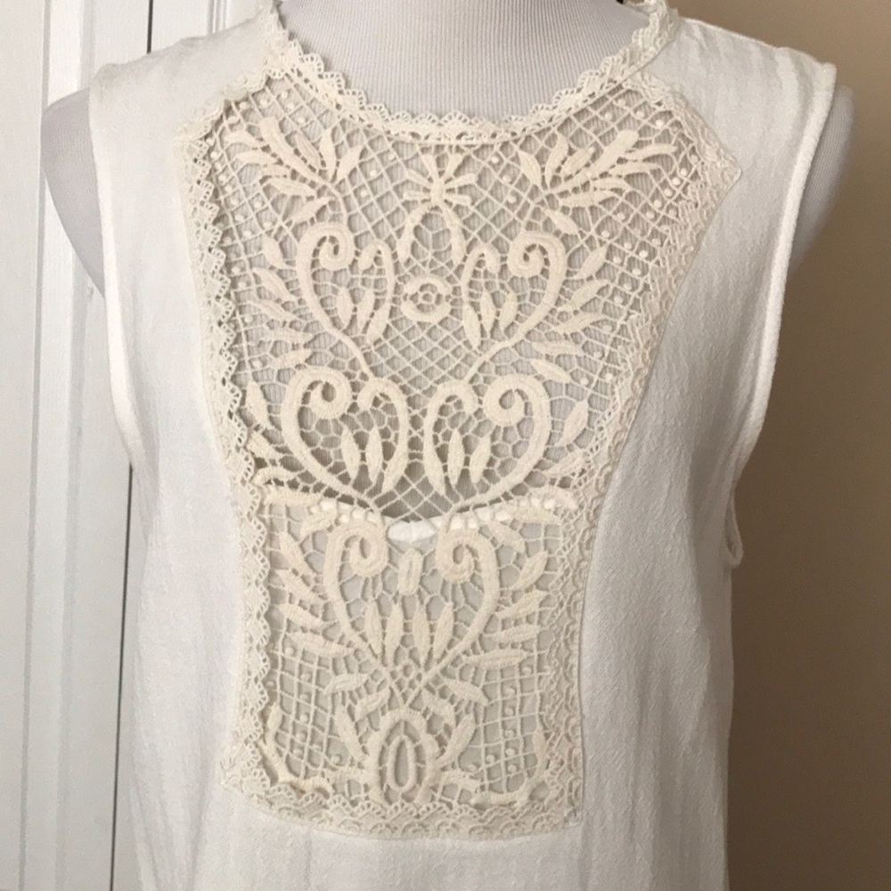 Free People Cream Crochet Lace Midi Dress
